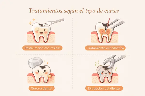Tratamientos según el tipo de caries